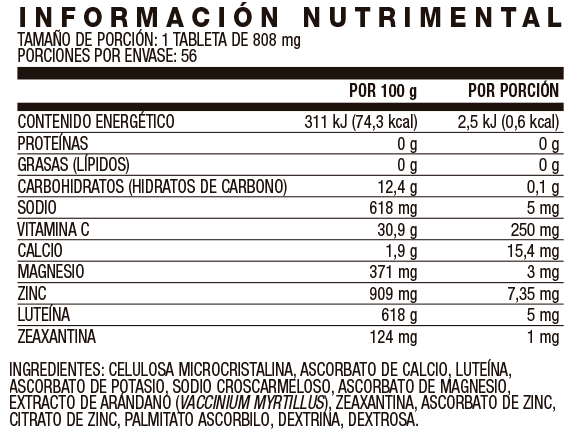 USANA Optima IFX - etiqueta